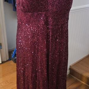 Morgan & Co. Deep Red Sequin Dress